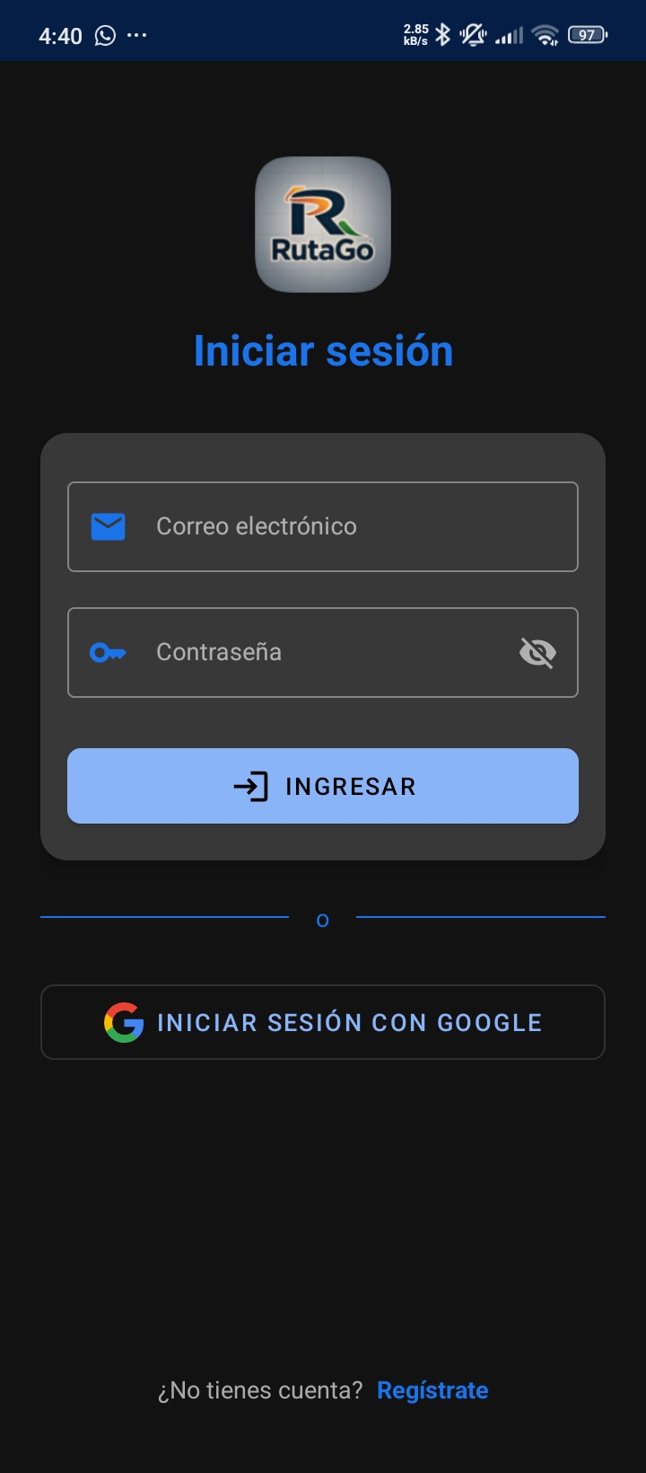 Login de Ruta Go
