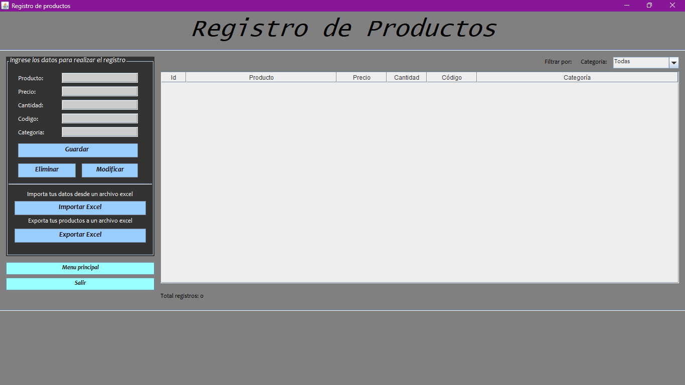Menu principal